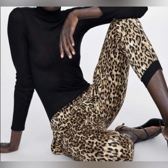 NWT, Zara cheetah jogger pants, size medium - Picture 1 of 12